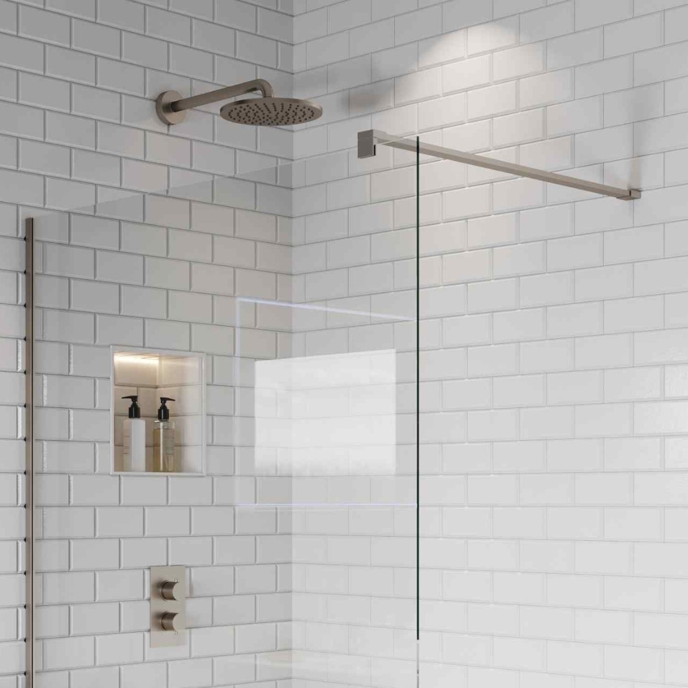 Product Lifestyle image of the Abacus Brushed Nickel Wall Mounted Bracing Bar